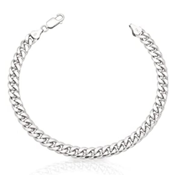 Sterling Silver Cuban Link Bracelet Classic Elegant Unisex Minimal Chic - Picture 2 of 8